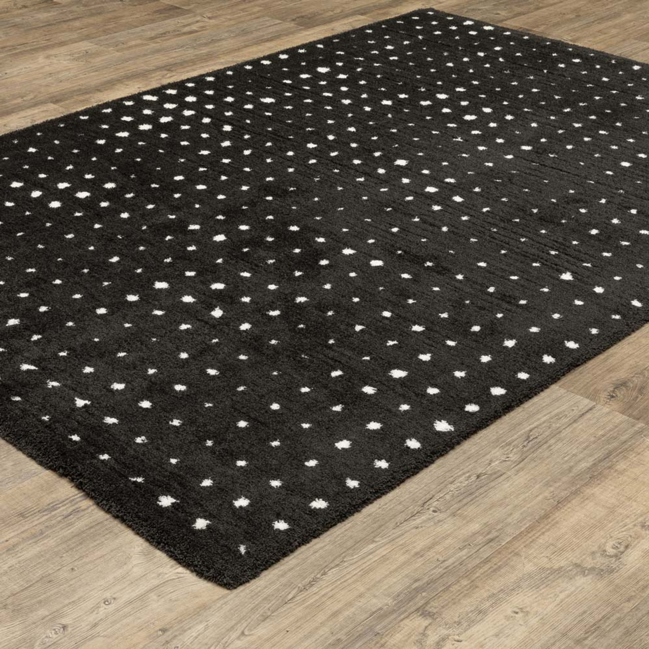 Oriental Weavers Galileo GAL04 Black Ivory Area Rug Angle