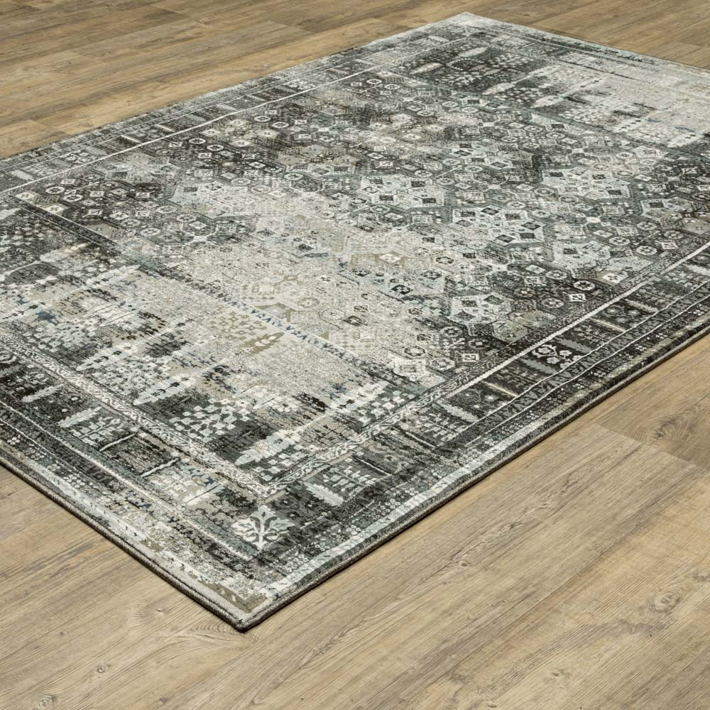 ラジウム Oriental Weavers Gemini 70N Charcoal Grey Area Rug | Carpetmart