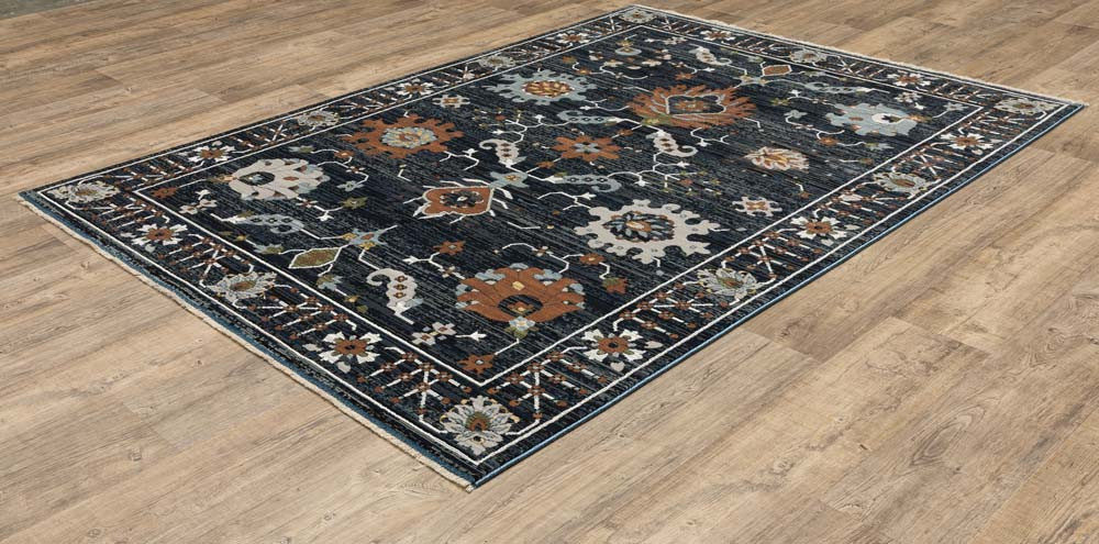 Oriental Weavers Keira KEI08 Blue Rust Area Rug | Carpetmart.com