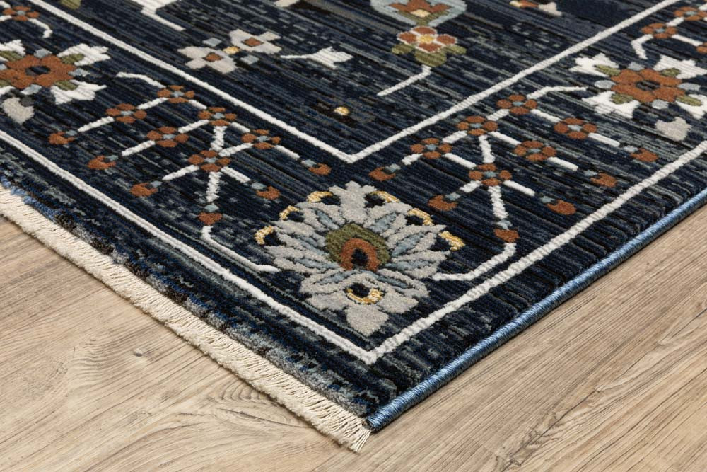 Oriental Weavers Keira KEI08 Blue Rust Area Rug | Carpetmart.com