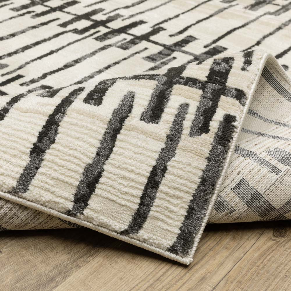 Oriental Weavers Raylan RAY11 Ivory Black Area Rug | Carpetmart
