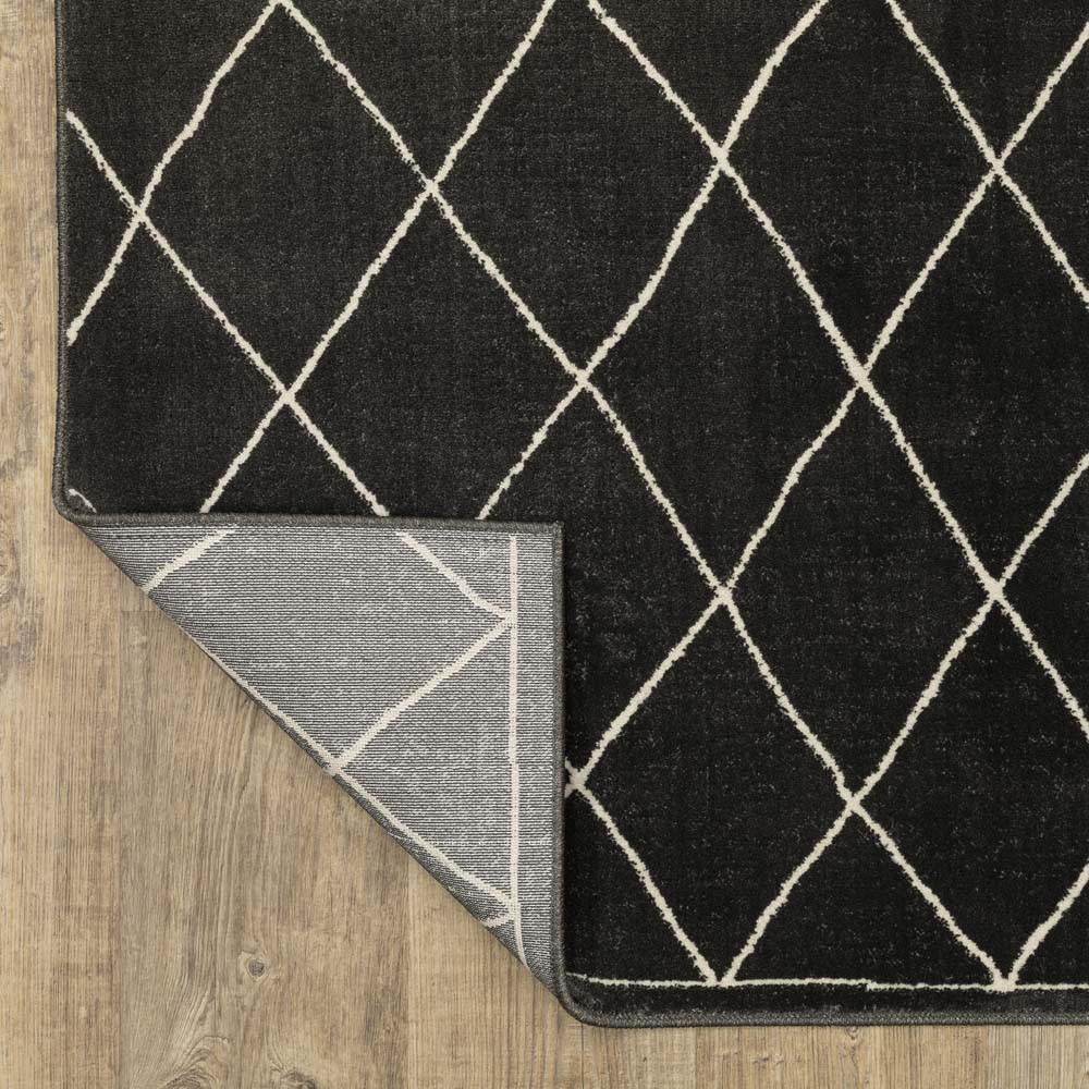 Oriental Weavers Raylan RAY12 Black Ivory Area Rug Flip