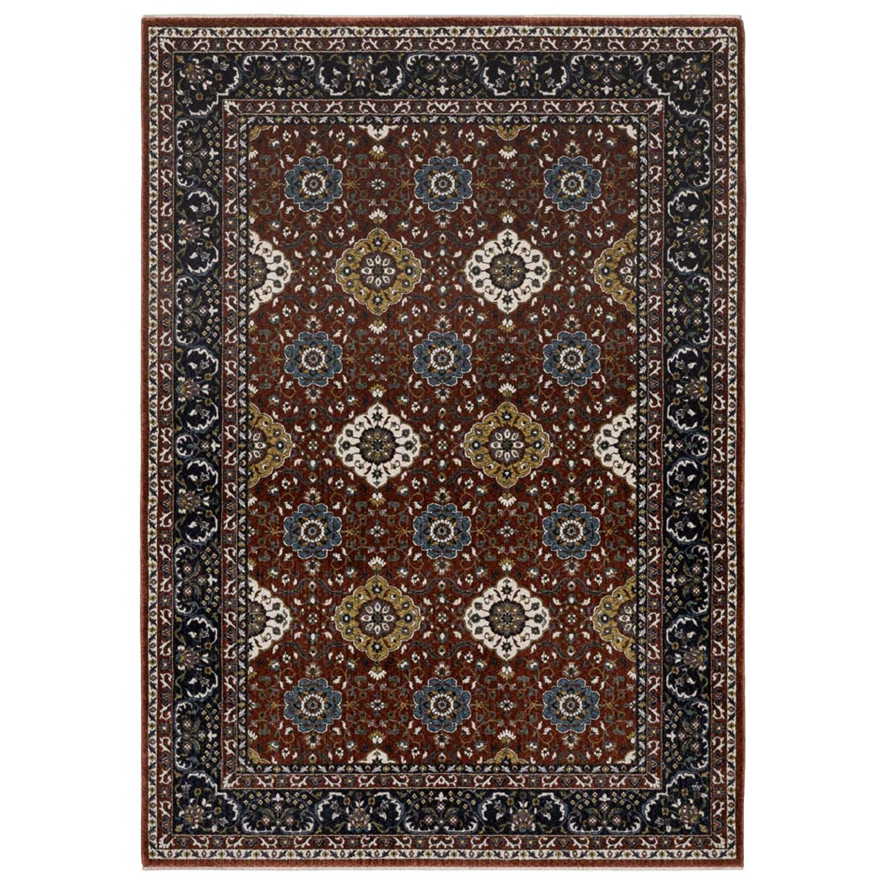 Oriental Weavers Vivian VI04B Red Navy Area Rug