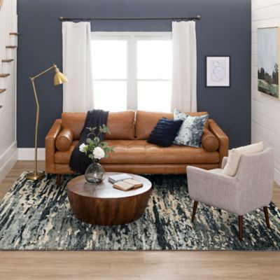 Karastan Bowen Huron R1143-248 Charcoal Area Rug By Drew & Jonathan Home room scene