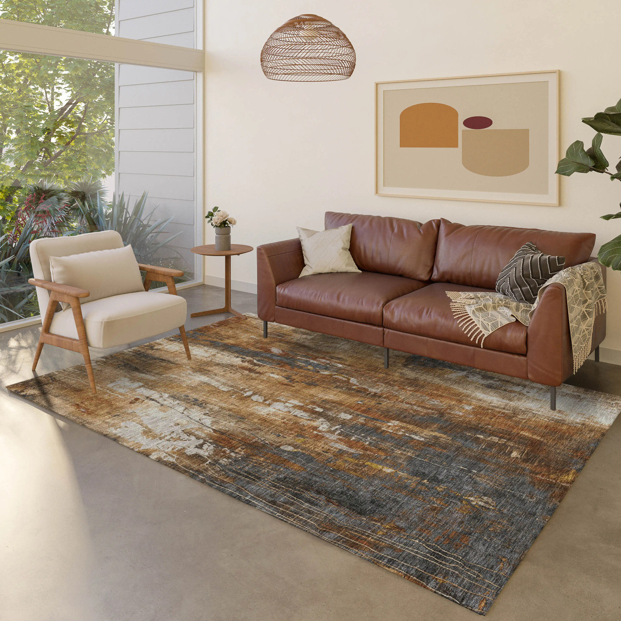 Dalyn Kochi KC10 Rust Area Rug Room Scene