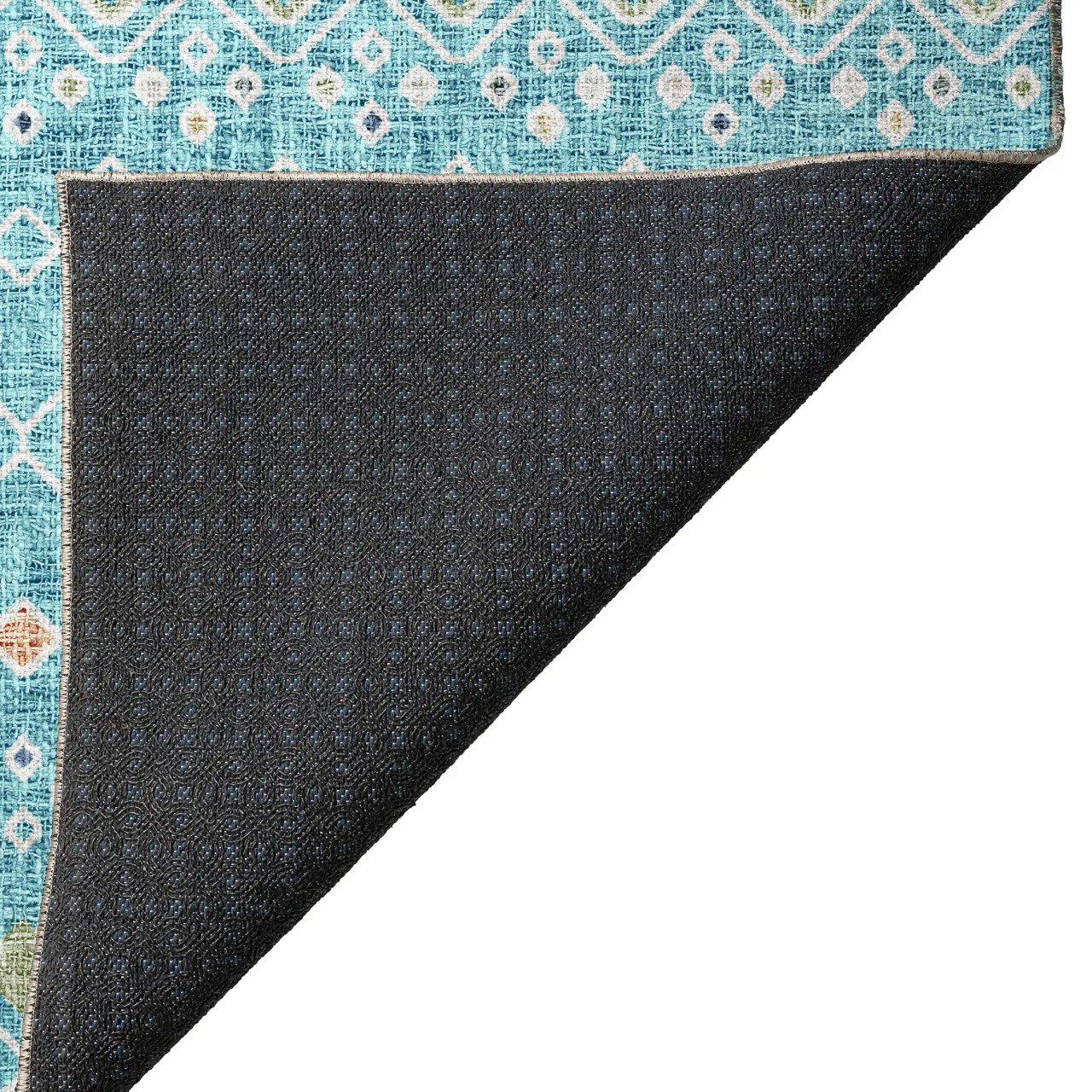 Dalyn Portico PO4 Teal Area Rug Corner