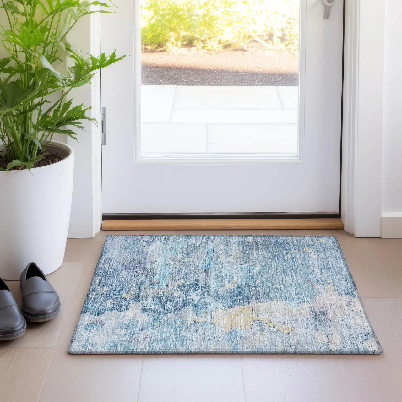 Dalyn Ravenna RN3 Blue Area Scatter Rug Room Scene
