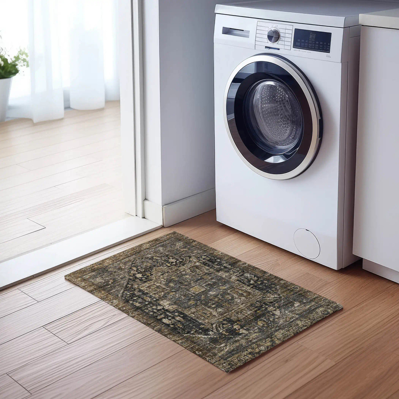 Dalyn Solace SL14 Charcoal Area Scatter Rug Room Scene