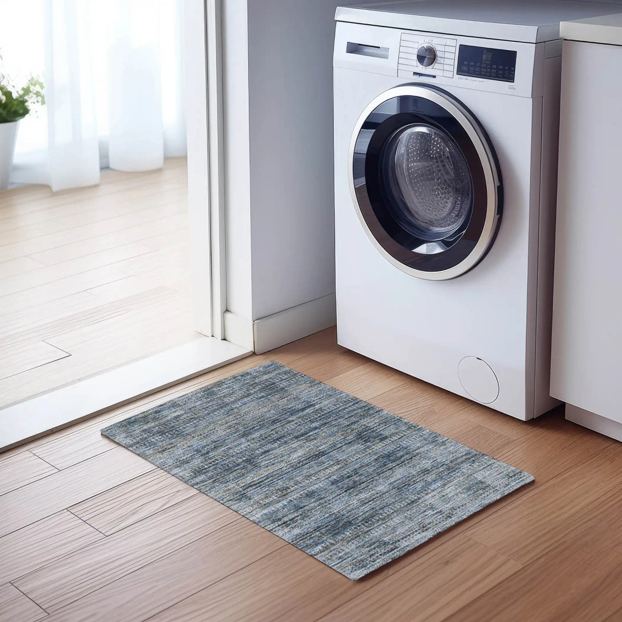 Dalyn Solace SL3 Denim Area Scatter Rug Room Scene