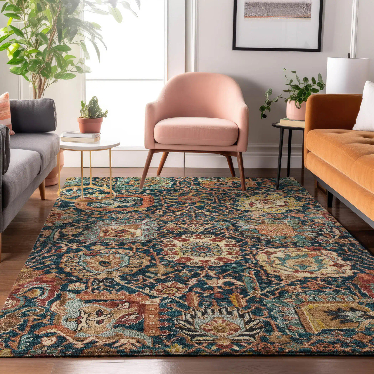 Dalyn Tabrook TB10 Navy Area Rug Room Scene