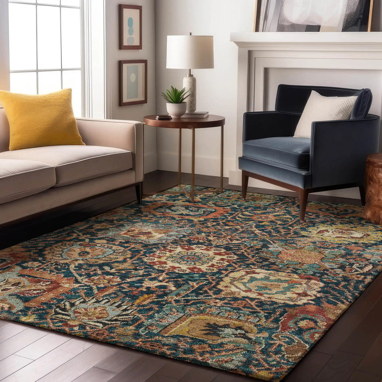Dalyn Tabrook TB10 Navy Area Rug Room Scene 2