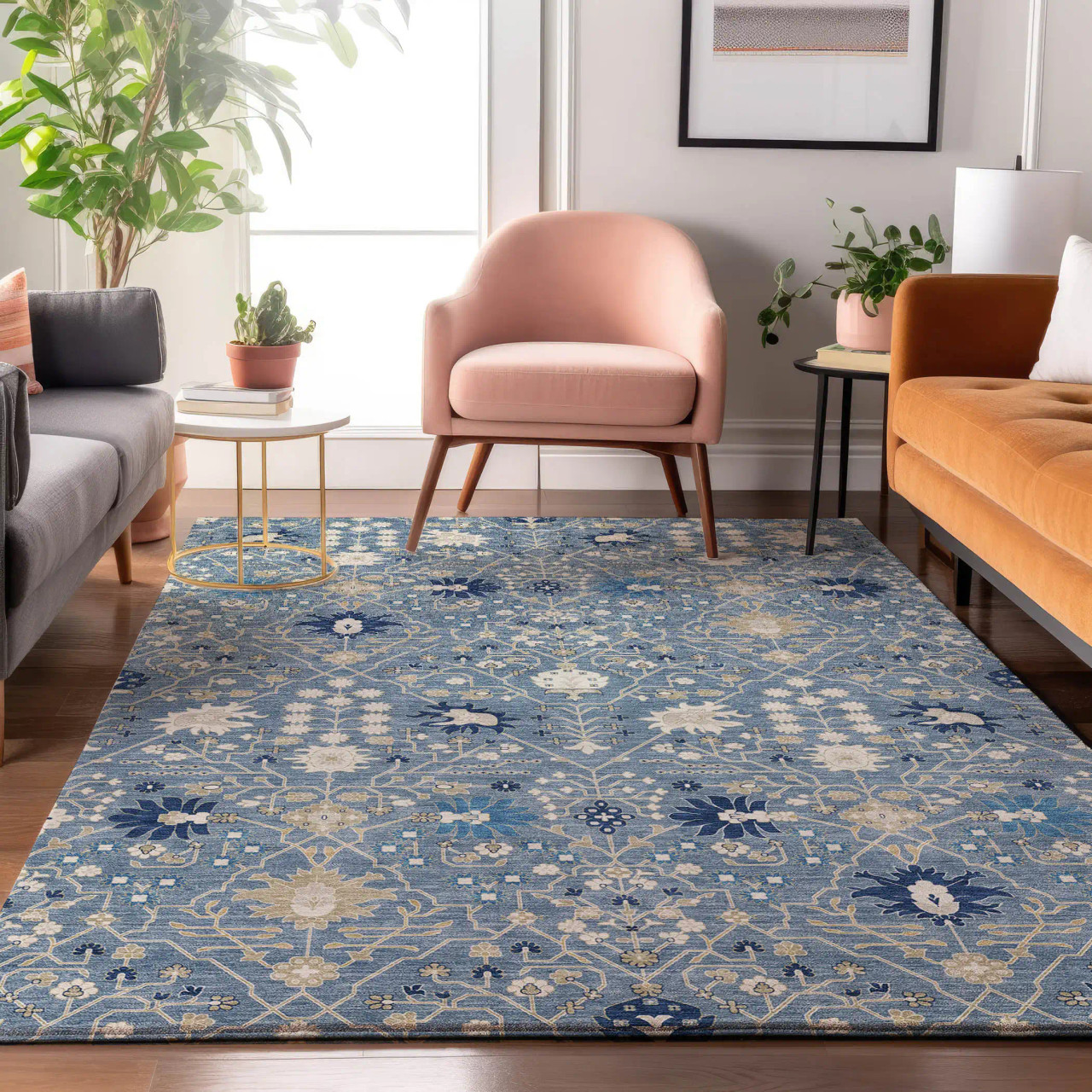 Dalyn Tabrook TB12 Denim Area Rug Room Scene