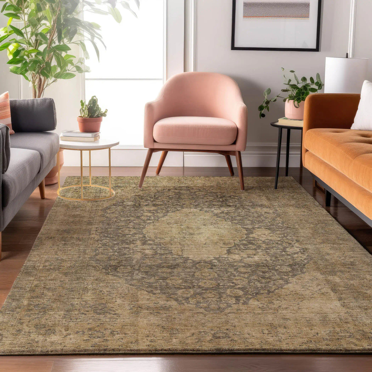 Dalyn Tabrook TB13 Mocha Area Rug Room Scene