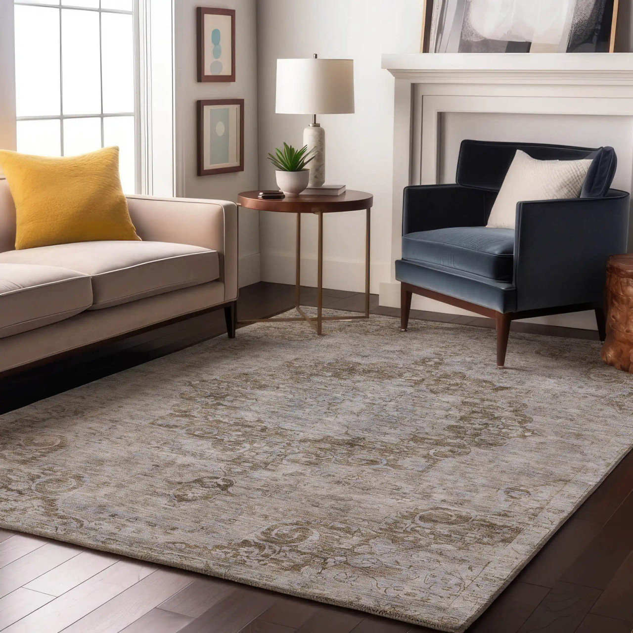 Dalyn Tabrook TB5 Chocolate Area Rug Room Scene 2
