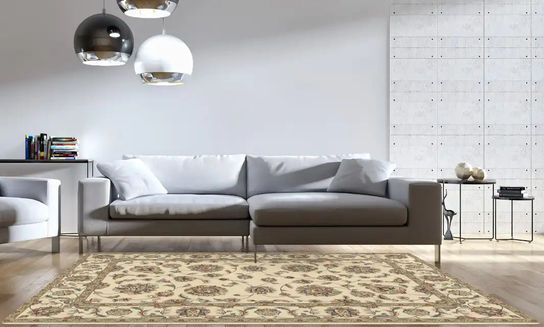 Ancient Garden 57365-6464 Ivory/Ivory (64 Pearl) Area Rug by Dynamic Rugs Room Scene