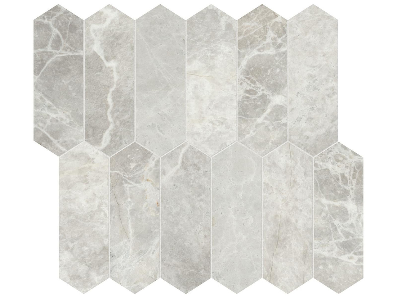 Marble 2X6 Picket Mosaic Honed 5001-0373-0 Apollo Argento Tile