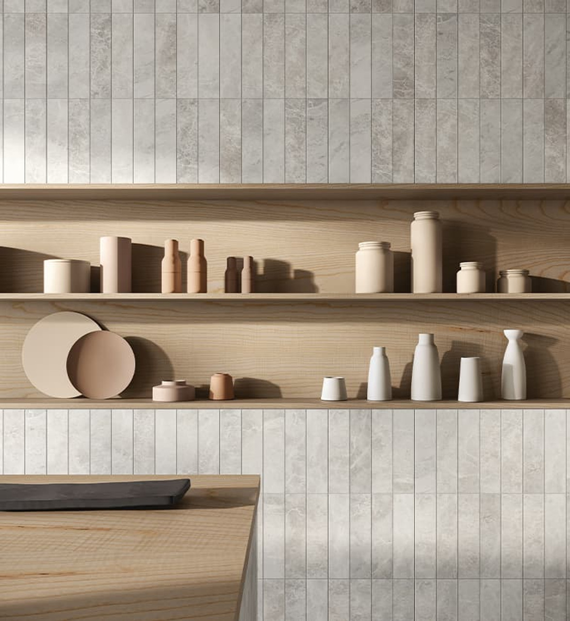 Marble 3X12 Honed 5000-0665-0 Apollo Argento Tile Room Scene