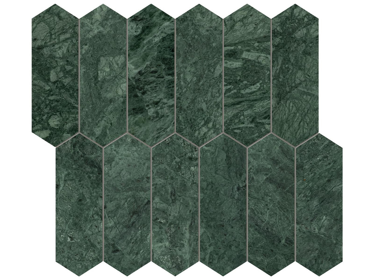 Marble 2X6 Picket Mosaic Polished 5001-0335-0 Diosa Verde Tile