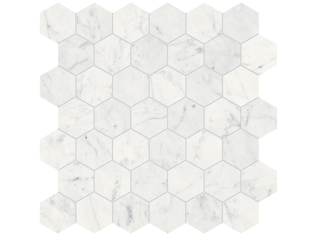 Marble 2" Hex Mosaic Honed 5001-0270-0 Eterna Bianco Tile