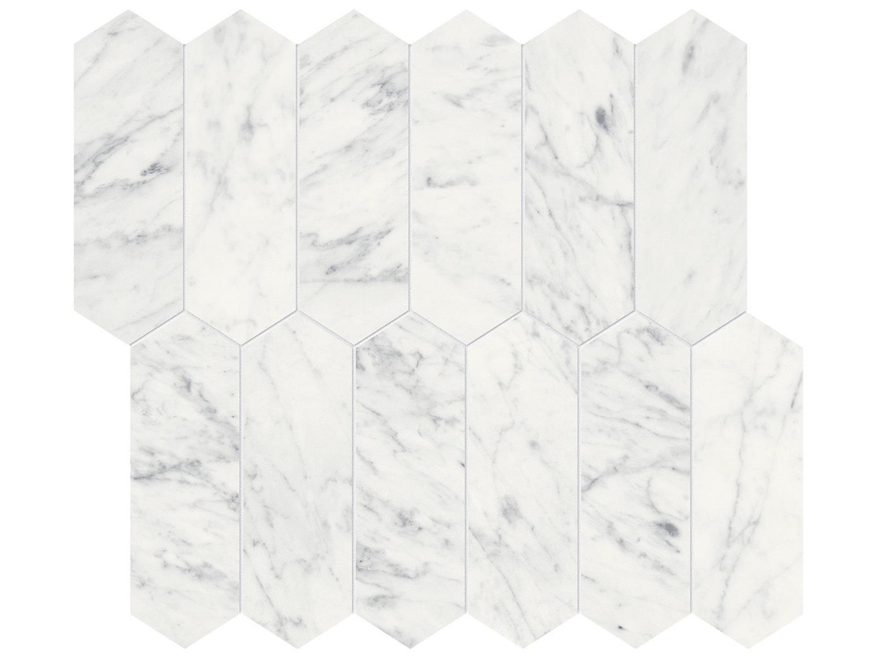 Marble 2X6 Picket Mosaic Honed 5001-0274-0 Eterna Bianco Tile