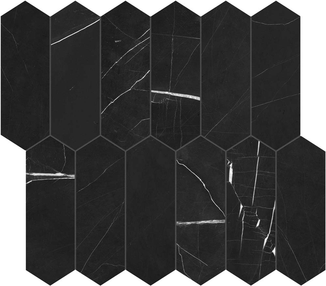 Marble 2X6 Picket Mosaic Polished 5001-0303-0 Galaxia Nero Tile