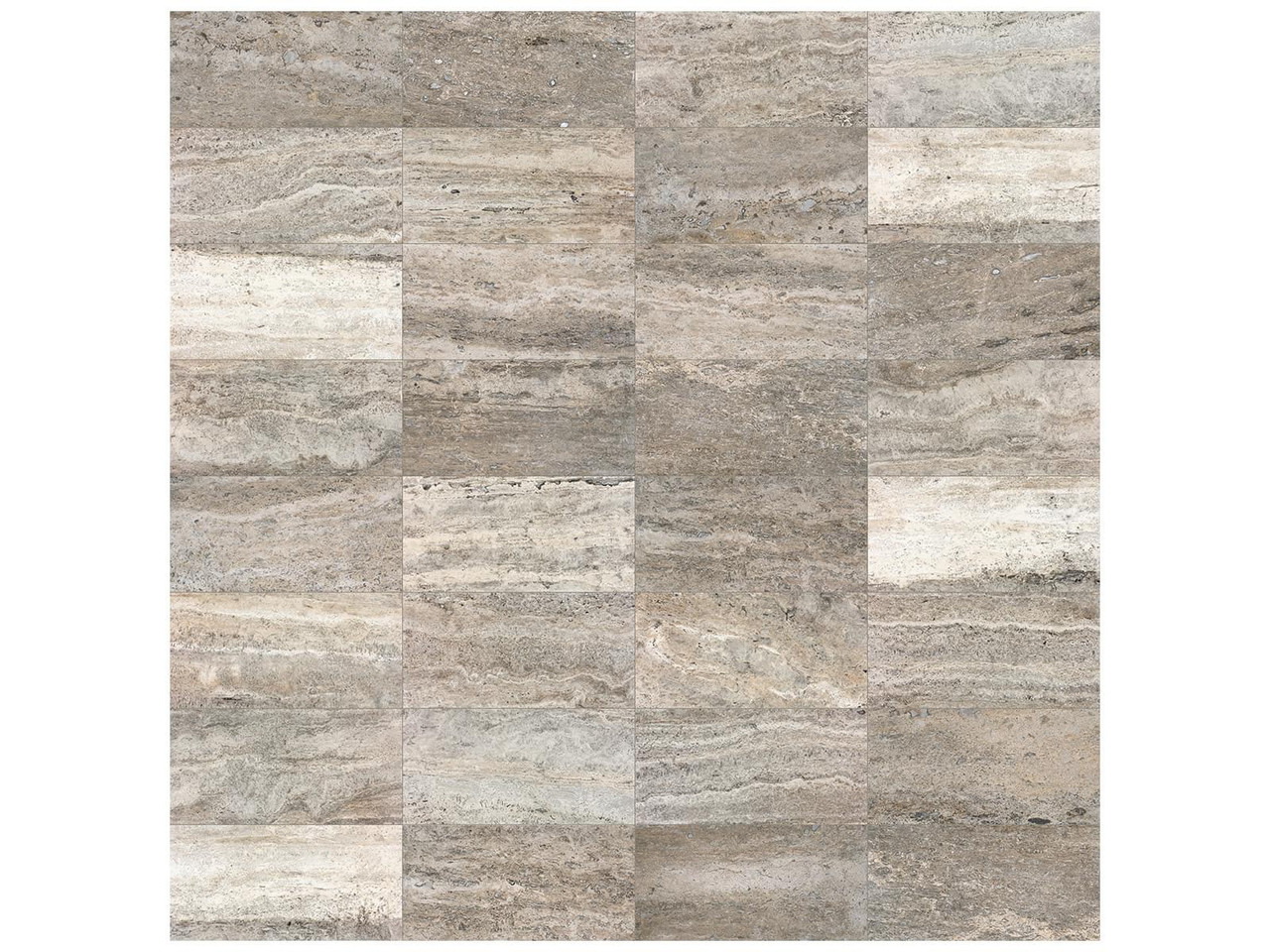 Marble 12X24 Travertine Filled & Honed 5000-0232-0 Silver Ash Tile Variation