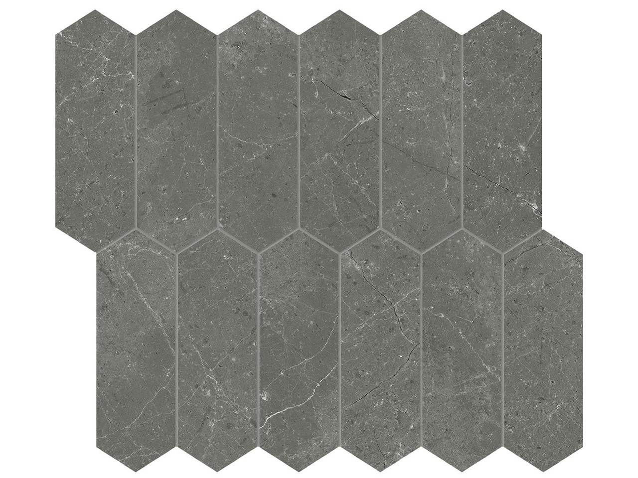 Marble 2X6 Picket Mosaic Polished 5001-0320-0 Stark Carbon Tile
