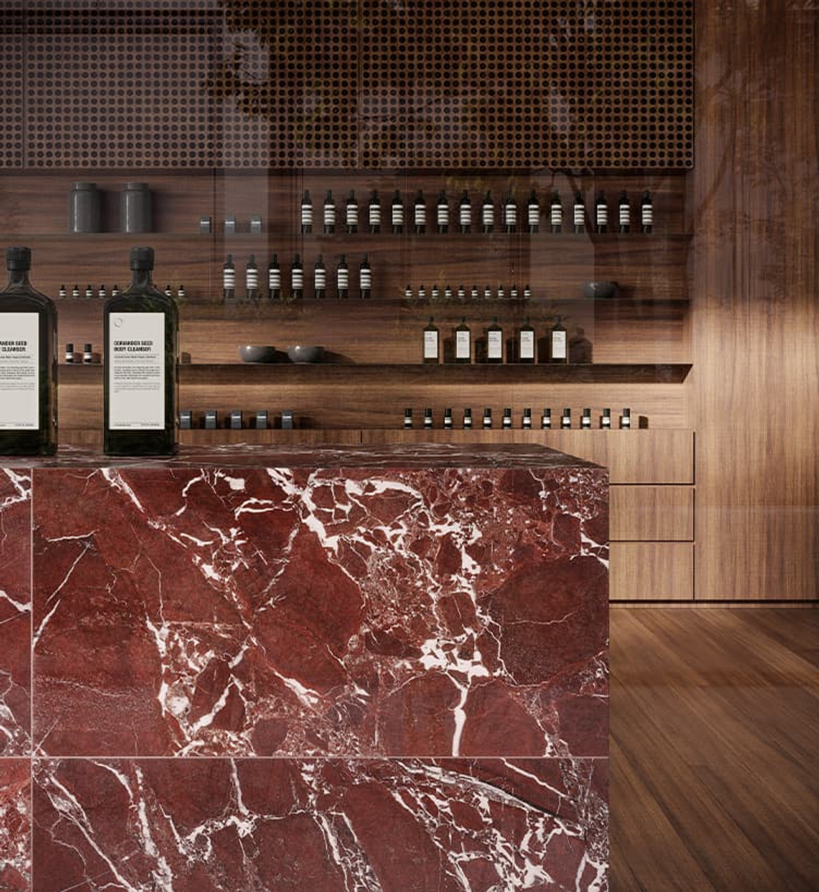 Marble 12X24 Polished 5000-0662-0 Tuscano Rossa Tile Room Scene