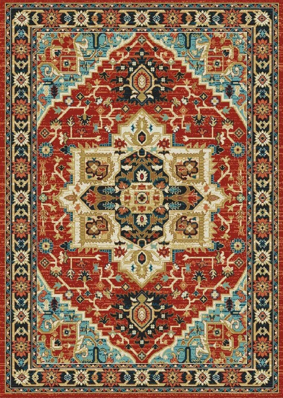 Nubrisa Taj Mahal 3010 Red/Aqua Area Rug Nubrisa Taj Mahal 3010 Red/Aqua Area Rug