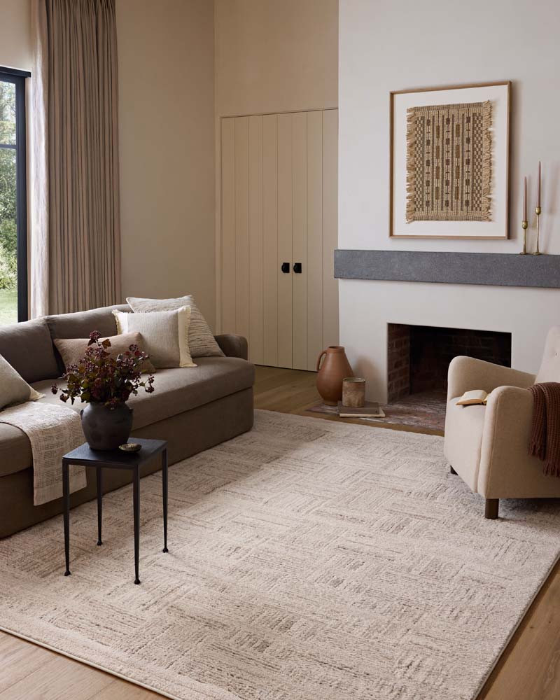 Monty MOT-01 Ivory Taupe Area Rug - Amber Lewis x Loloi