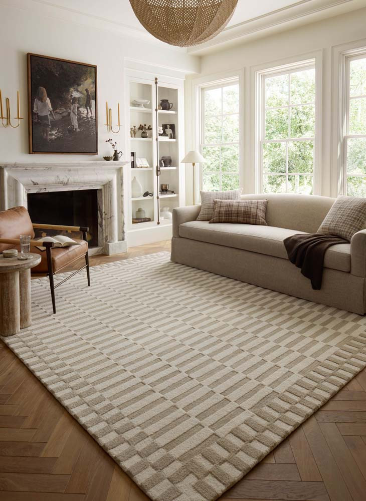 Bradley BRL-02 Ivory Beige Area Rug - Chris Loves Julia x Loloi Room Scene