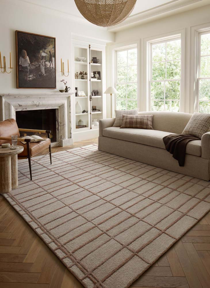 Bradley BRL-04 Rose Blush Area Rug - Chris Loves Julia x Loloi Room Scene