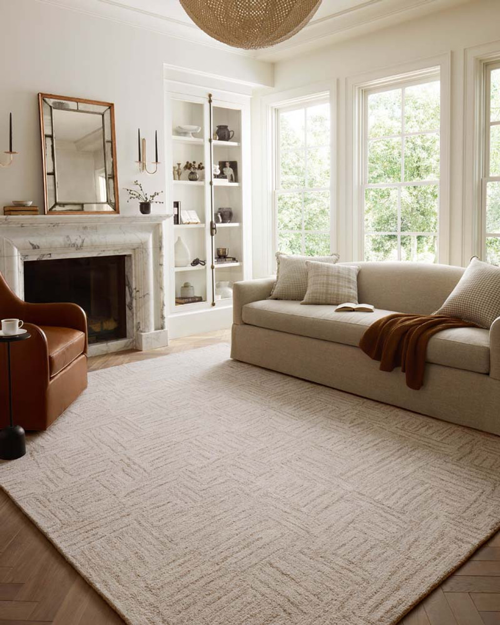 Polly POL-08 Smoke Sand Area Rug - Chris Loves Julia x Loloi Room Scene Polly POL-08 Smoke Sand Area Rug - Chris Loves Julia x Loloi Room Scene