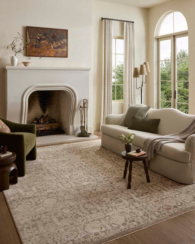 Loloi II Clarisse CLS-06 Fog Bone Area Rug Room Scene