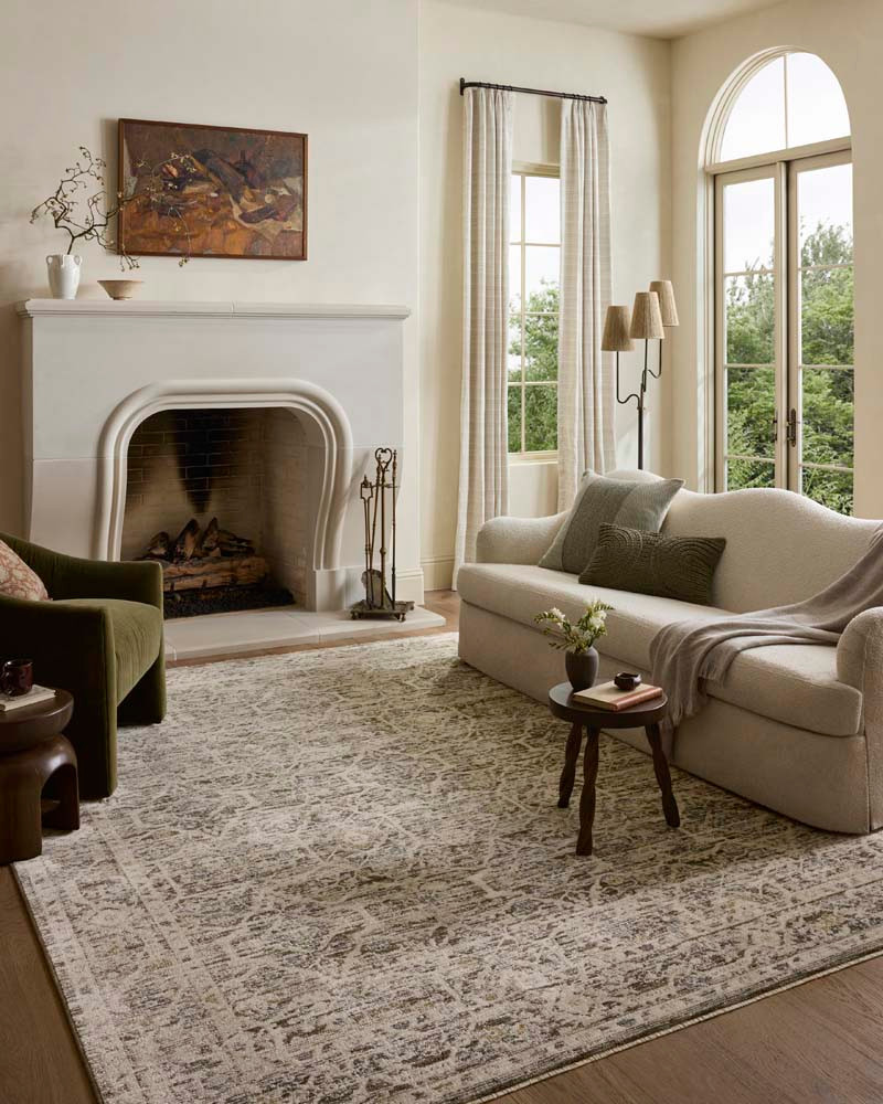 Loloi II Clarisse CLS-08 Olive Ivory Area Rug Room Scene