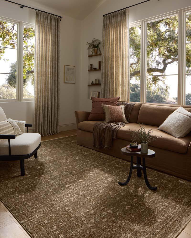 Loloi II Haywood HYD-01 Sage Brown Area Rug Room Scene