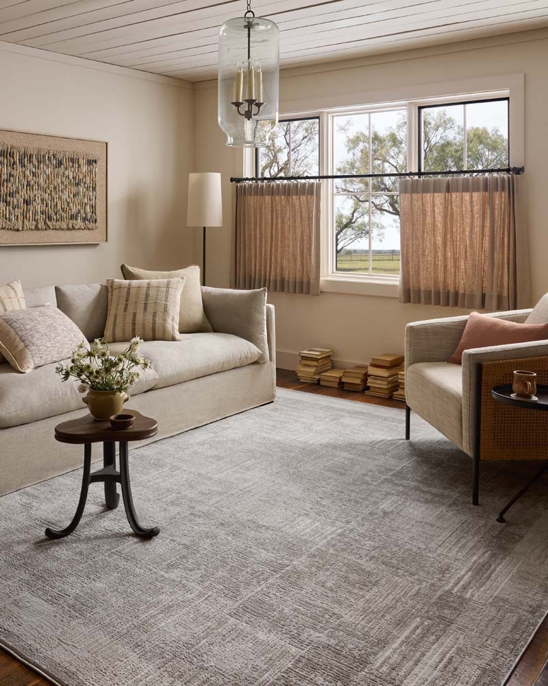 Loloi II Hollis HOL-04 Smoke Mist Area Rug Room Scene