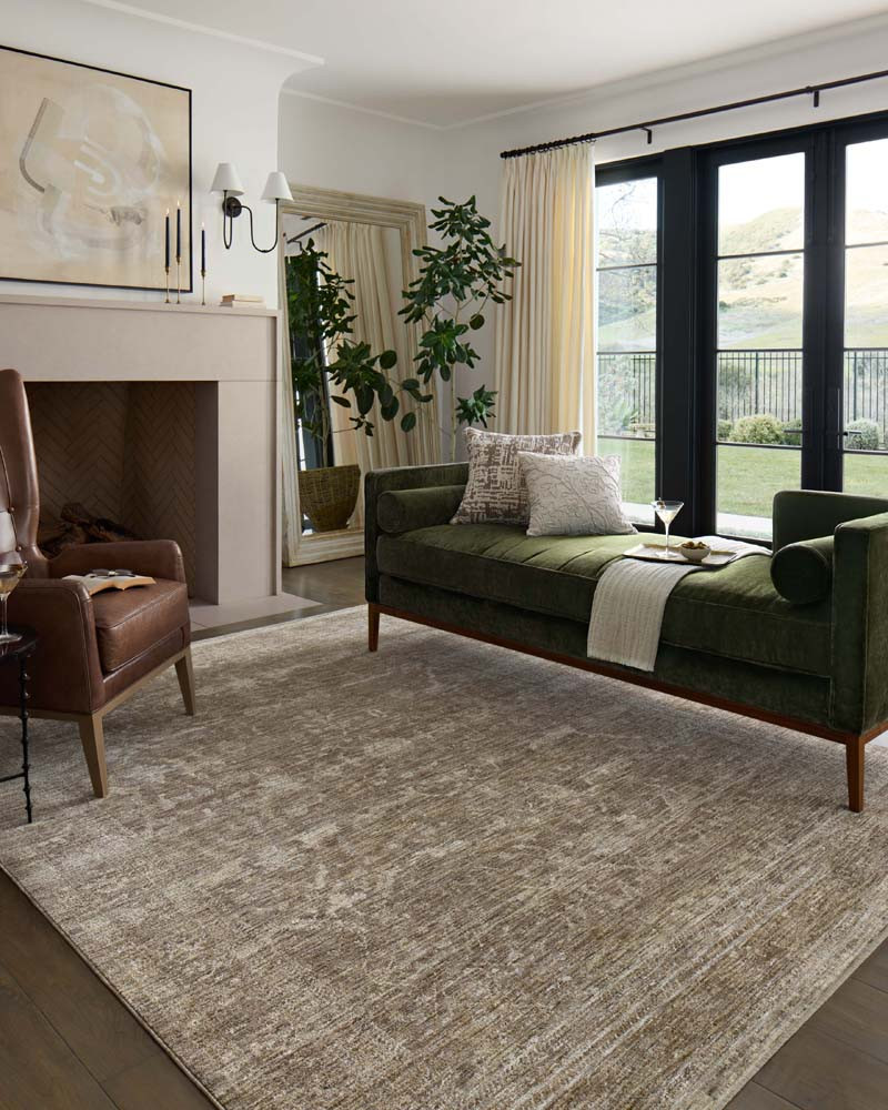 Loloi II Tabitha TAI-02 Taupe Pebble Area Rug Room Scene