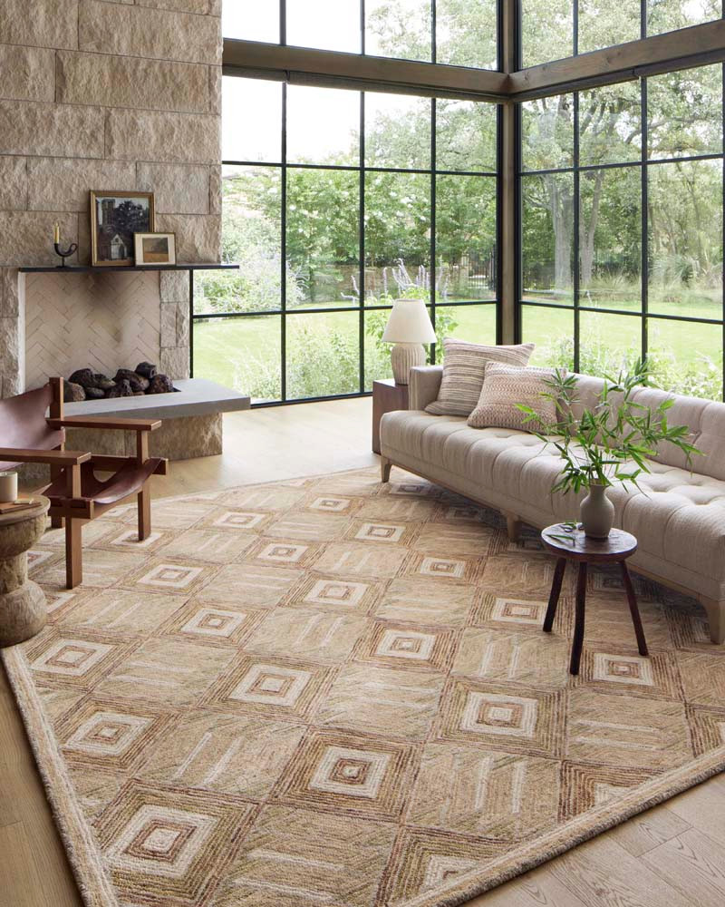 Loloi II Varena VAR-01 Sand clay Area Rug Room Scene