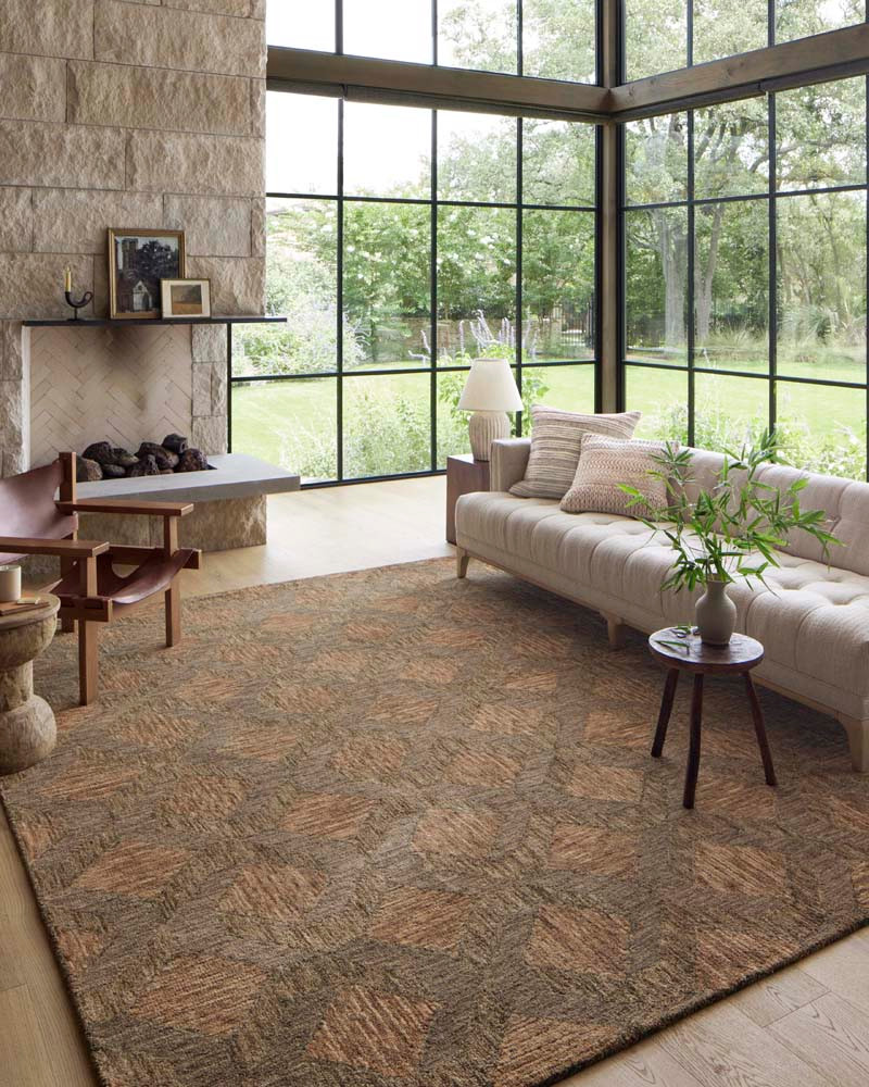 Loloi II Varena VAR-03 Rust Bark Area Rug Room Scene