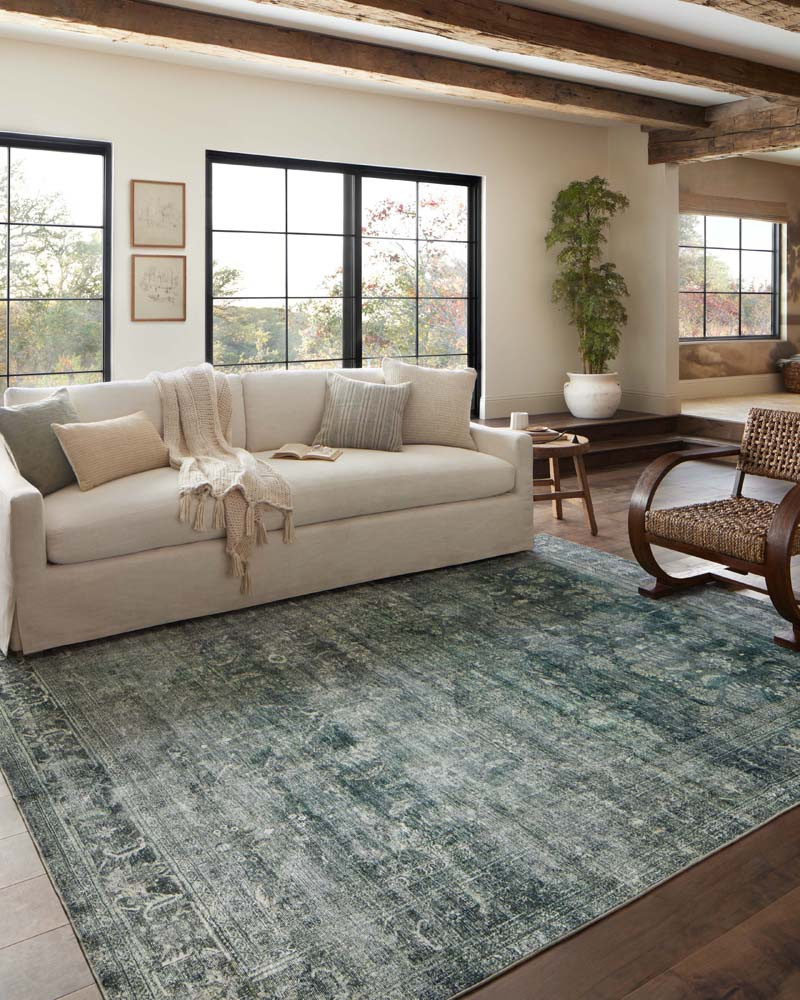 Banks BAN-03 Blue Lagoon Area Rug - Magnolia Home by Joanna Gaines Room Scene