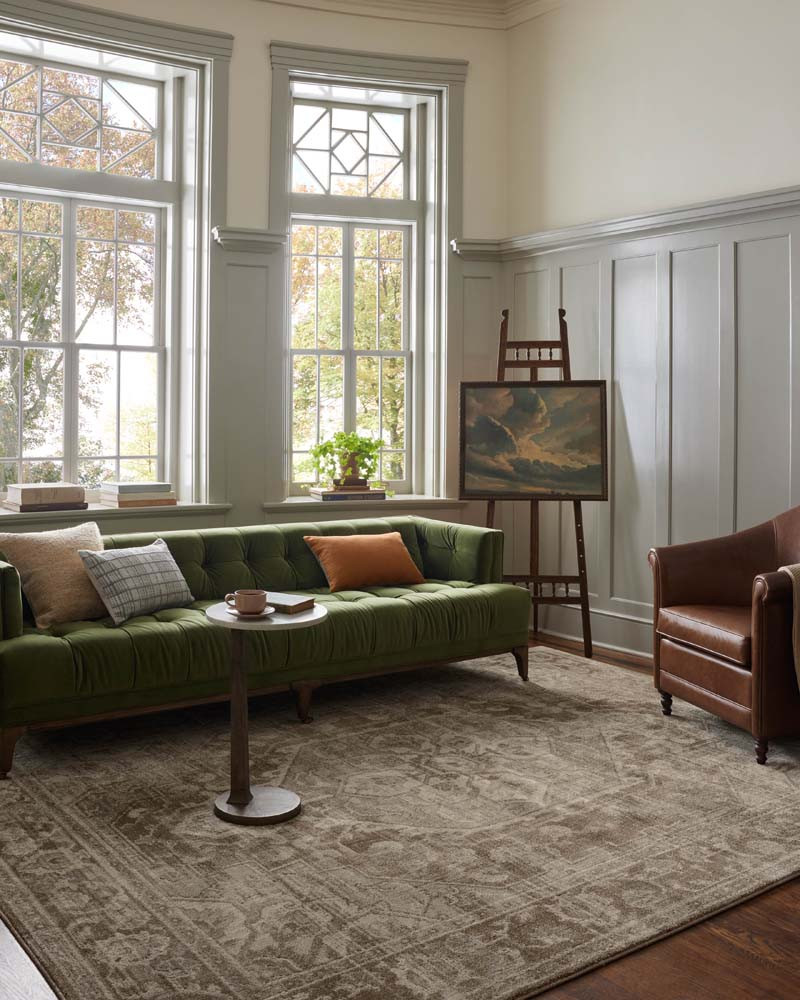 Mona MOA-01 Cocoa Stone Area Rug - Magnolia Home by Joanna Gaines Room Scene