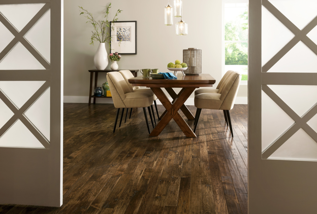 Armstrong American Scrape Hardwood Hickory - River House Hardwood Flooring - 3/4" x 5" Room Scene