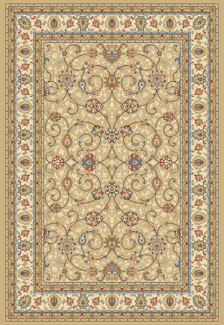 Ancient Garden 57120-2464 Lt.Gold/Ivory (24 Beige) Area Rug by Dynamic Rugs