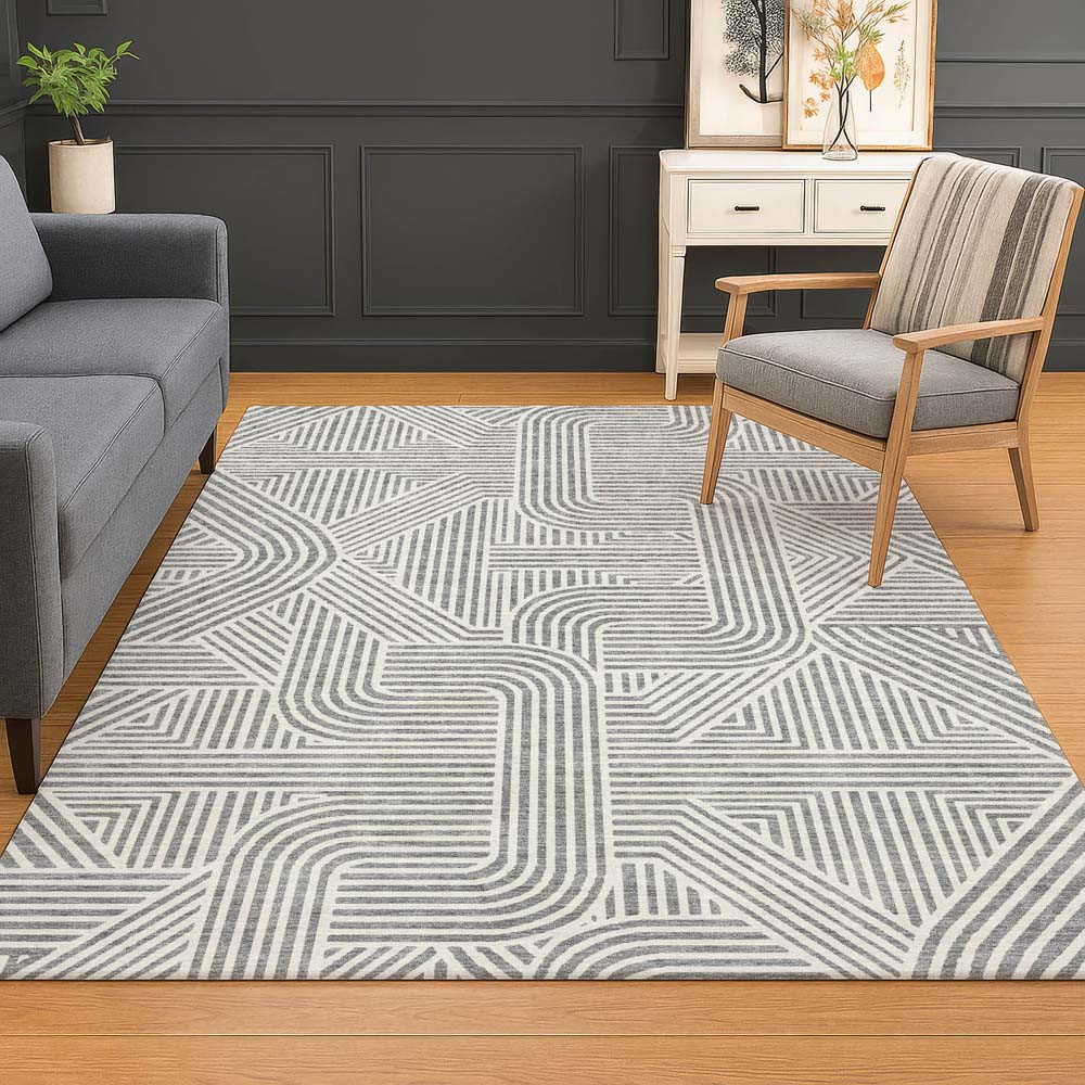 Dalyn The Reserve TR14 Gray Area Rug Room Scene