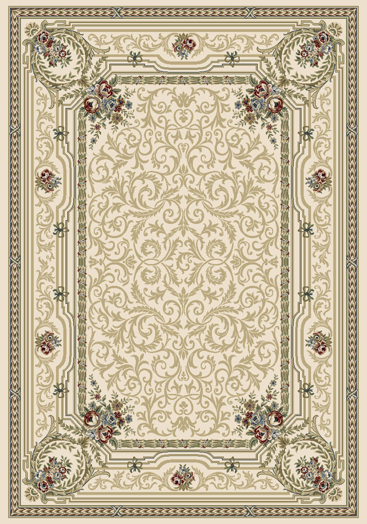 Ancient Garden 57091-6464 Ivory (64 Pearl) Area Rug by Dynamic Rugs
