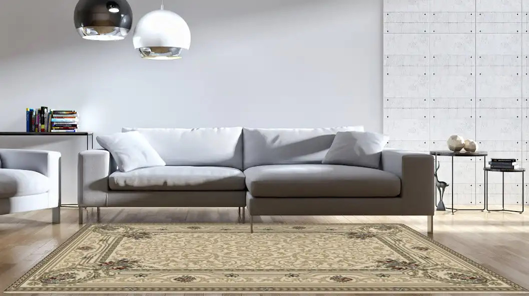 Ancient Garden 57091-6464 Ivory (64 Pearl) Area Rug by Dynamic Rugs Room Scene