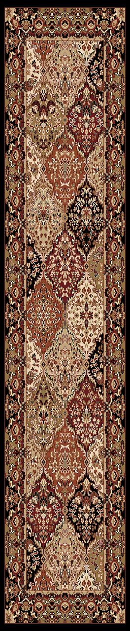 Nubrisa Gem 1119 Black 1'11" (23") Wide Hall and Stair Runner