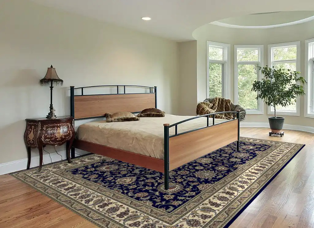 DaVinci Kashan 34 Navy Area Rug - Carpet & Tile Mart