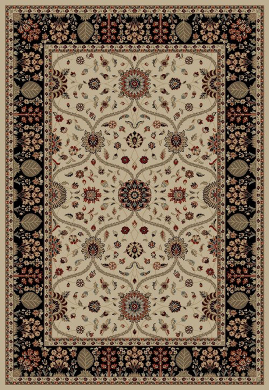 Jewel 4902 Voysey Ivory/Black Area Rug by Concord Global Trading
